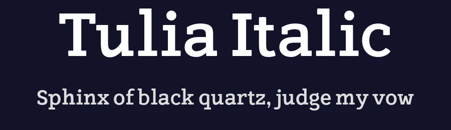 Tulia Italic — Display Font — thumbnail 2