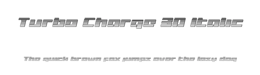 Turbo Charge 3D Italic by Daniel Zadorozny β Display Font