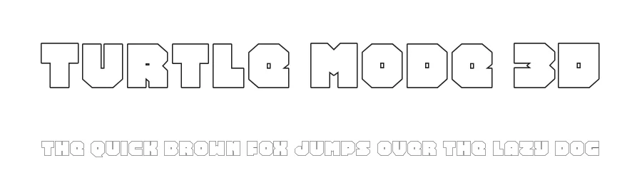 Turtle Mode 3D by Daniel Zadorozny β Display Font