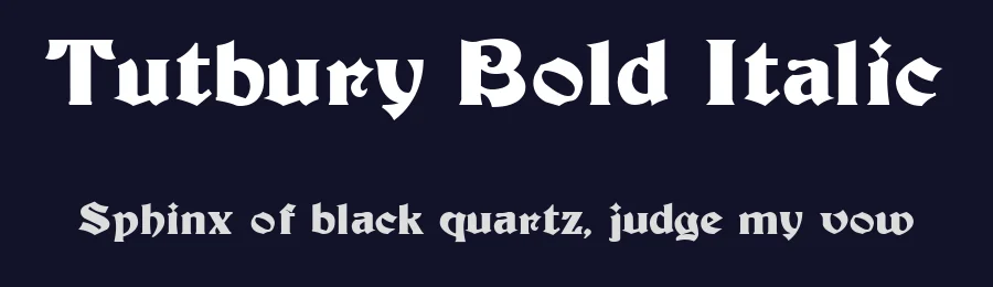 Tutbury Bold Italic — Display Font — thumbnail 2