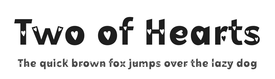 Two of Hearts by Misti's Fonts — Display Font