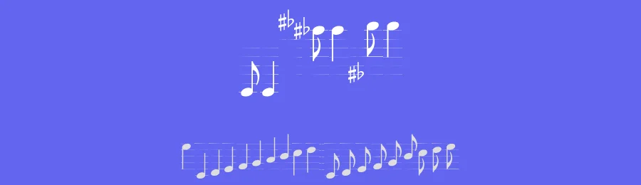 TypeMyMusic Notation by Christopher Cinq-Mars Jarvis & Jocelyn Kraus — Display Font — thumbnail 3