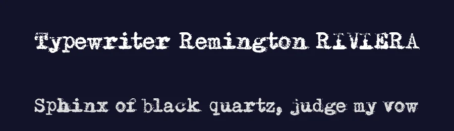 Typewriter Remington RIVIERA — Display Font — thumbnail 2