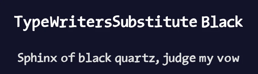 TypeWritersSubstitute Black — Display Font — thumbnail 2