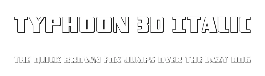 Typhoon 3D Italic by Daniel Zadorozny — Display Font