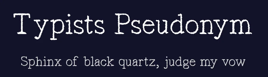 Typists Pseudonym — Display Font — thumbnail 2
