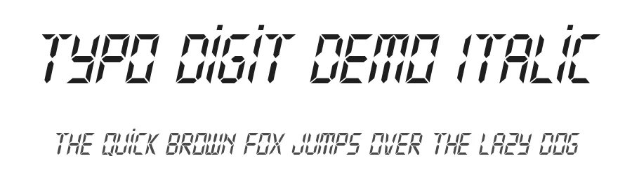 Typo Digit Demo Italic by Mehmet Abacı — Display Font
