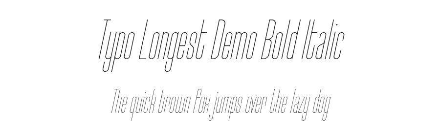 Typo Longest Demo Bold Italic by Mehmet Abacı — Display Font