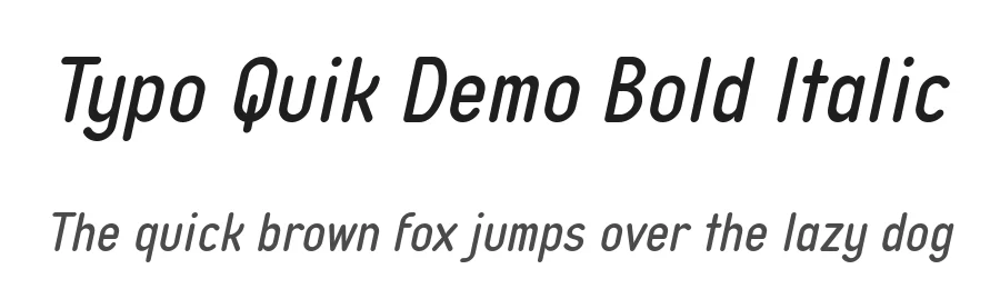 Typo Quik Demo Bold Italic by MEHMET ABACI — Display Font