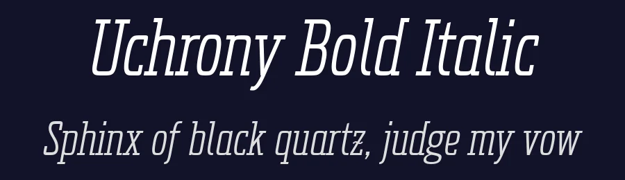 Uchrony Bold Italic by Fernando Haro — Display Font — thumbnail 2