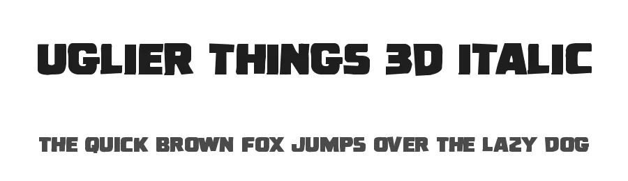 Uglier Things 3D Italic by Daniel Zadorozny — Display Font