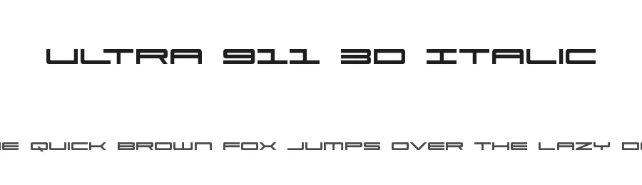 Ultra 911 3D Italic by Daniel Zadorozny — Display Font