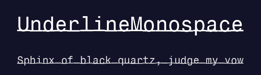 UnderlineMonospace — Display Font — thumbnail 2