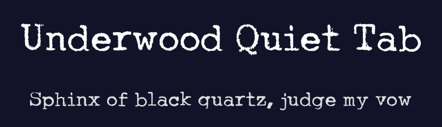 Underwood Quiet Tab — Display Font — thumbnail 2
