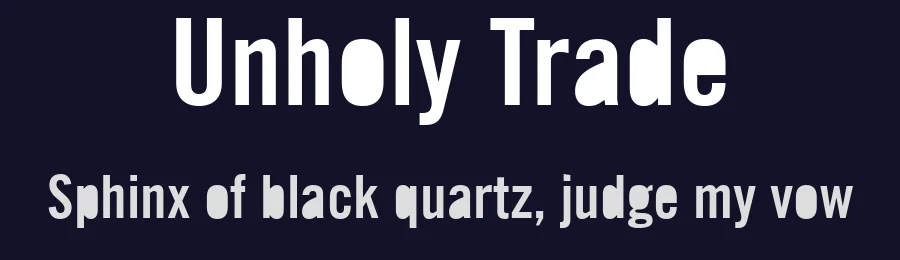 Unholy Trade — Display Font — thumbnail 2