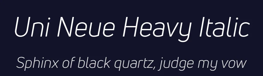 Uni Neue Heavy Italic by Svet Simov, Plamen Motev — Display Font — thumbnail 2