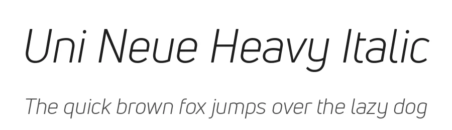 Uni Neue Heavy Italic by Svet Simov, Plamen Motev — Display Font