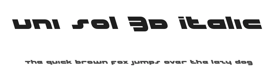 uni sol 3D Italic by Daniel Zadorozny — Display Font