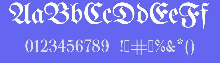 UnifrakturMaguntia16 by j. 'mach' wust, Gerrit Ansmann, Georg Duffner, based on a font by Peter Wiegel, original typeface by Carl Albert Fahrenw — Display Font — thumbnail 3