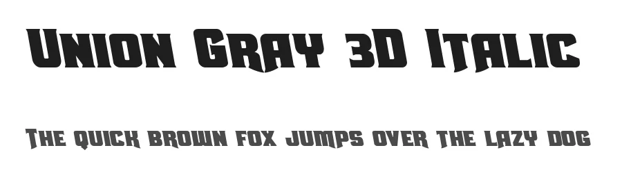 Union Gray 3D Italic by Daniel Zadorozny — Display Font