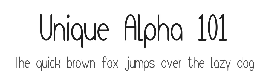 Unique Alpha 101 by Font designed for Fonts101.com Exclusively — Display Font