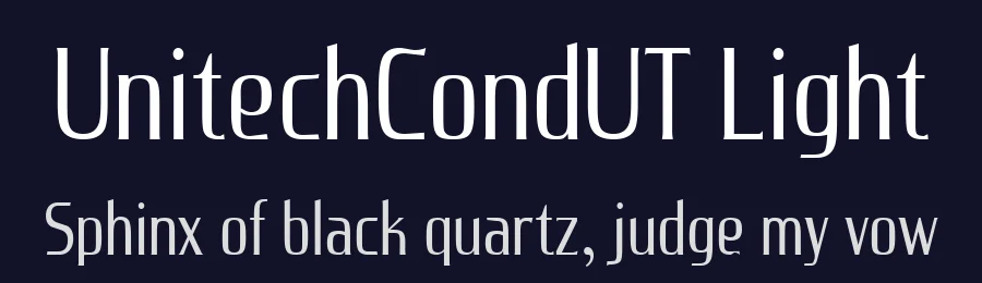 UnitechCondUT Light — Display Font — thumbnail 2