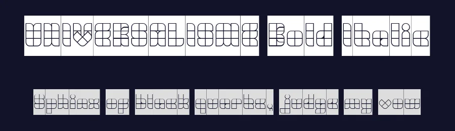 UNIVERSALISME Bold Italic by http://www.dafont.com/wino-s-kadir.d2209 — Display Font — thumbnail 2