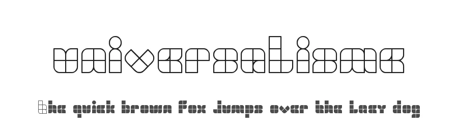 UNIVERSALISME by http://www.dafont.com/wino-s-kadir.d2209 — Display Font