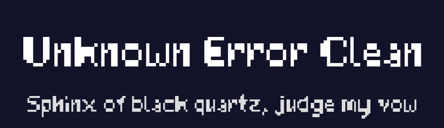 Unknown Error Clean by Michael Wallner — Display Font — thumbnail 2