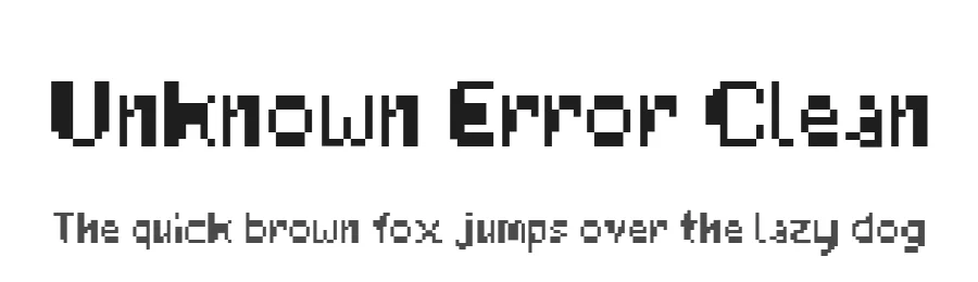 Unknown Error Clean by Michael Wallner — Display Font