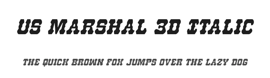 US Marshal 3D Italic by Daniel Zadorozny — Display Font