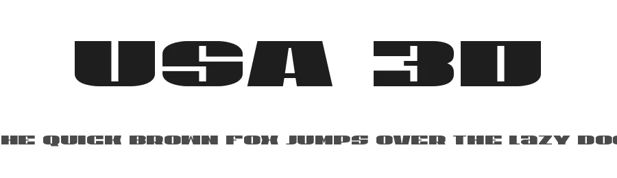 USA 3D by Daniel Zadorozny — Display Font