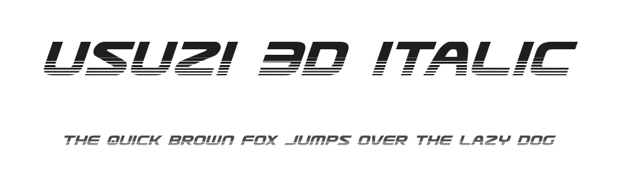Usuzi 3D Italic by Daniel Zadorozny — Display Font
