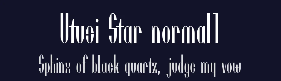 Utusi Star normal1 — Display Font — thumbnail 2