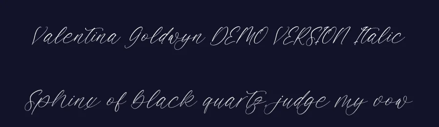 Valentina Goldwyn DEMO VERSION Italic by Heru Utama Putra — Script Font — thumbnail 2