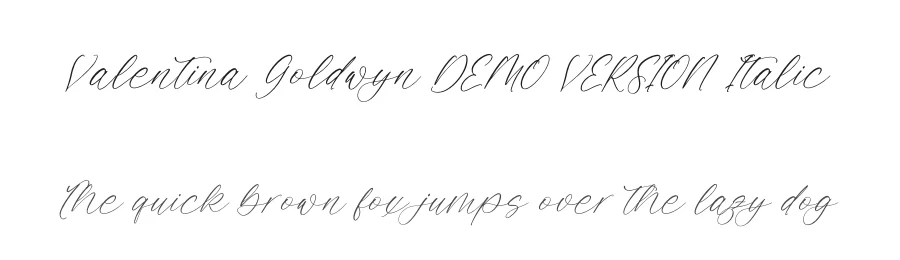 Valentina Goldwyn DEMO VERSION Italic by Heru Utama Putra — Script Font