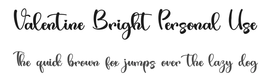 Valentine Bright Personal Use by Alif Ryan Zulfikar — Display Font