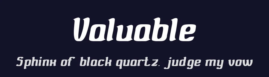 Valuable by http://www.dafont.com/wino-s-kadir.d2209 — Display Font — thumbnail 2