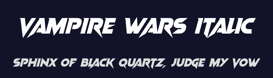 Vampire Wars Italic — Display Font — thumbnail 2