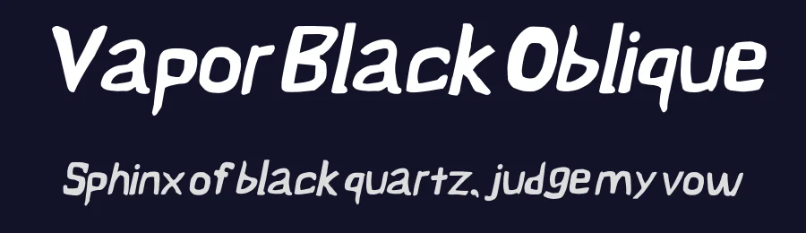 Vapor Black Oblique — Display Font — thumbnail 2