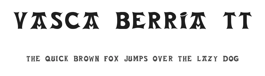 Vasca Berria TT — Display Font