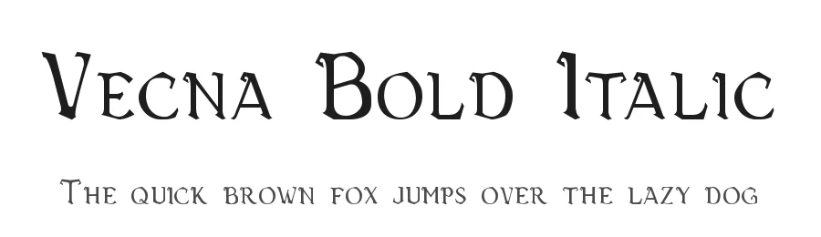 Vecna Bold Italic by Neale Davidson — Display Font