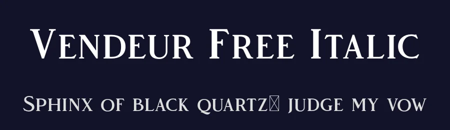 Vendeur Free Italic — Display Font — thumbnail 2