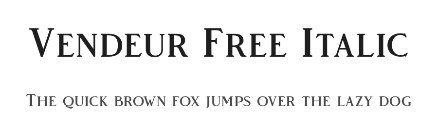 Vendeur Free Italic — Display Font