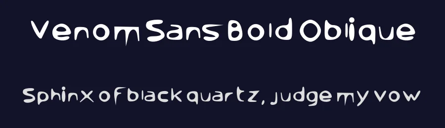 Venom Sans Bold Oblique — Display Font — thumbnail 2