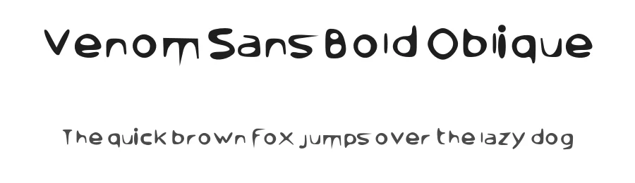 Venom Sans Bold Oblique — Display Font
