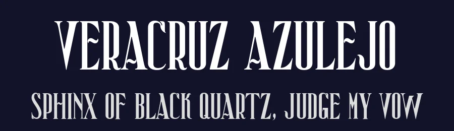 Veracruz Azulejo by Miguel Ángel Tejada Muñoz — Display Font — thumbnail 2