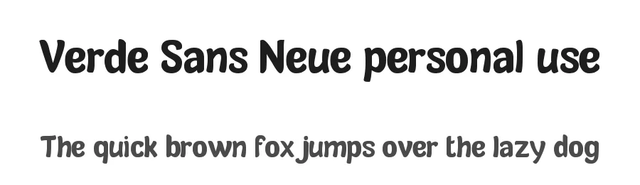 Verde Sans Neue personal use — Display Font