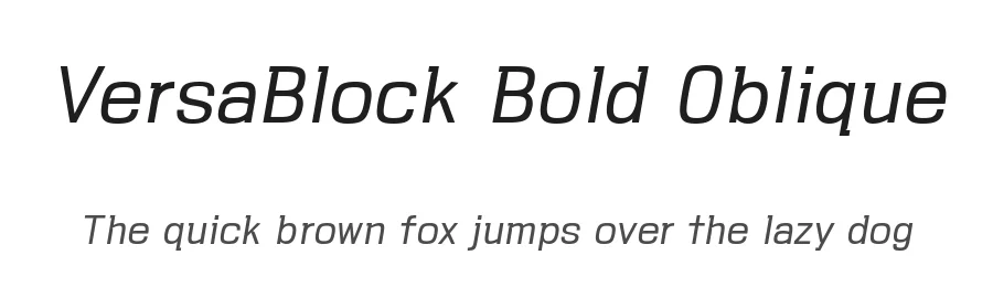 VersaBlock Bold Oblique by Alan Parker — Display Font