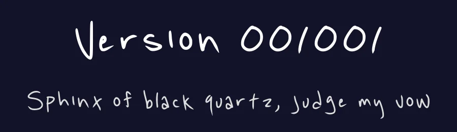 Version 001001 — Display Font — thumbnail 2